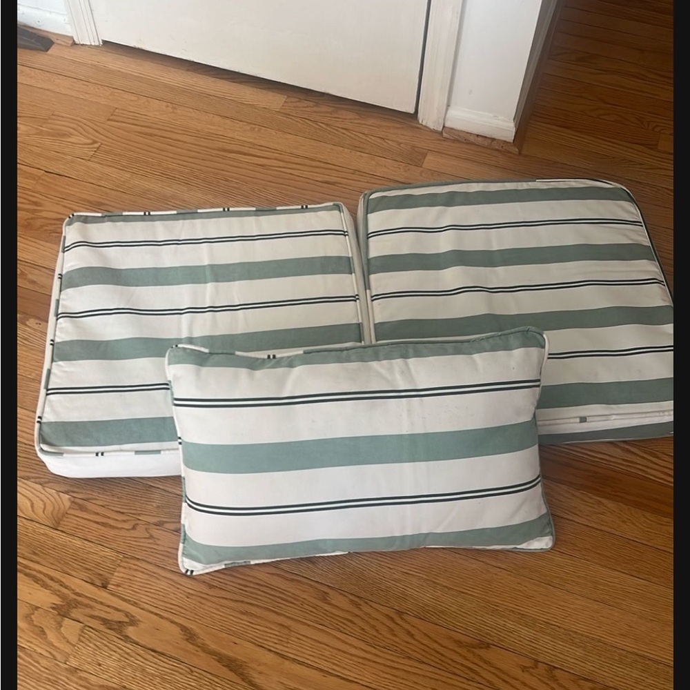 Striped Cushion and Pillow Set